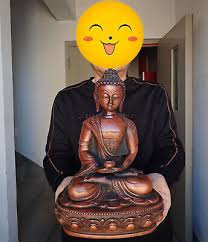 12inch Amitabha Buddha Buda Statue bowl Genuine Bronze ...