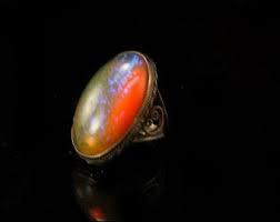 Antique Edwardian Cabochon Saphiret Dragon Breath Art Glass Sterling Ring - Etsy