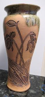 Leftwitch Folk Art Pottery Asheville, NC 1999 Tall Incised Pottery Vase MINT - Etsy