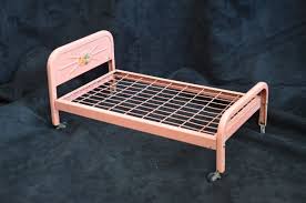 1950's Amsco Metal Toy Pink Twin Doll-E-Bed w/ Casters & Custom Bedding 18" doll | eBay