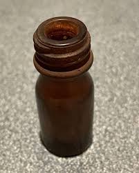 Vintage Amber Brown Bottle Medicine Apothecary Screw Cap ...
