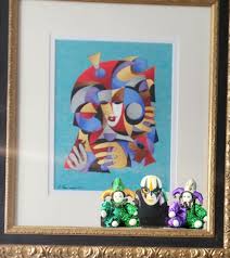 Two Vintage Collectible Mardi Gras/harlequin Porcelain/fabric Jester Dolls. Plus a Free Gift... A Ceramic Decorative Mardi Gras Mask - Etsy