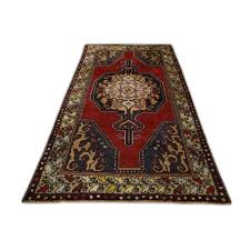 1960s Vintage Turkish Oushak Handmade Red & Blue Oriental ...