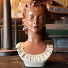 Chalkware Lady Bust Antique Original - Etsy