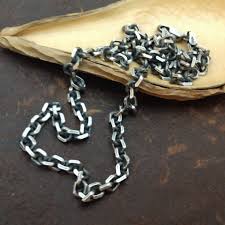 Mens Heavy Sterling Silver Chain, Mens Necklace Beveled ...