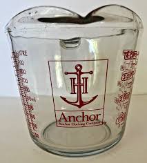 ANCHOR HOCKING 4 CUP 1 LITRE MEASURING CUP RED LETTERING ...