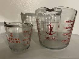Anchor Hocking 4 &1 Cup Glass Measuring Cups Print Metric ...