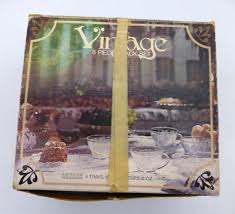 Vintage 8 PC Snack Set 4 Trays 6" x 11"/4 Cups 6 Oz. Anchor ...