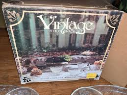 VINTAGE 8 PIECE SNACK SET - ANCHOR HOCKING | eBay