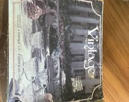 Vintage Anchor Hocking Snack Set // 8 Piece Glass Grape ...