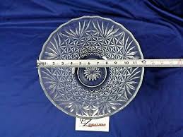 Vintage Clear Etched Glass Punch Bowl | eBay