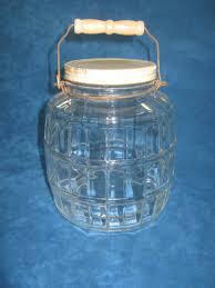 Vintage Glass Barrel Style General Store PICKLE JAR STORAGE ...