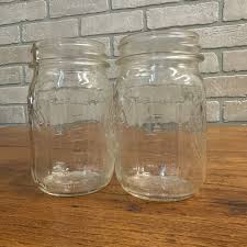2 Vintage Ball Mason Pint Jar - Clear Embossed Fruit ...