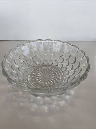 Rare Bullseye Provincial Bubble Anchor Hocking Glass Serving Platter & Bowl | eBay