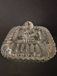 Vintage Square Candy Dish Clear Glass With Lid | eBay