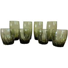 8 Anchor Hocking Ivy Green Park Central Glasses. For Sale at Ruby Lane