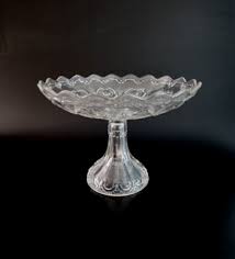 EAPG US GLASS CO No 15064 ☆ 7" TENNESSEE CAKE STAND ...