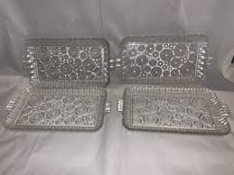 Vintage 1960's Anchor Hocking Glass Serving Snack Trays (set ...