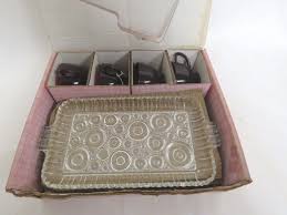 1950's Anchor Glass Serva Snack Set Retro and 50 similar items