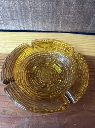 Amber Glass Ashtray Vintage Anchor Hocking 6.5” Ribbed MCM · Whatnot: Shop, Sell, Connect