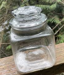 Clear Glass Square Canister | eBay