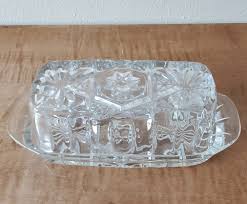 Vintage Anchor Hocking Star Glass Butter Dish With Lid ...