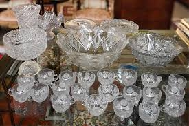 Lot - Cut and Molded Crystal/Glass Vase, Compote, Ruffled ...