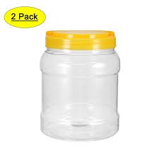 Uxcell 59.17oz Empty Storage Jars PET Screw-on Lids Sealed ...