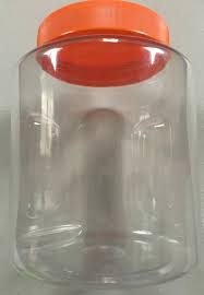 84oz Large Jar Canister Container~Clear Plastic~Orange ...