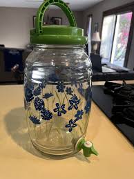 MCM Anchor Hocking Sun Tea Drink Dispenser Blue And Neon ...