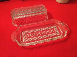 Vintage butter dish, diamond cut, Federal Glass, pattern Crisscross, 1950s MINT for Sale in Miami, FL - OfferUp