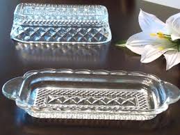 Glass Vintage Anchor Hocking Wexford butter Dish with Lid | eBay