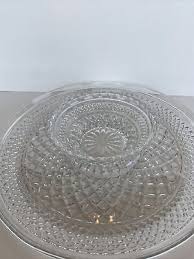 Vintage Anchor Hocking Wexford Diamond Cut Serving Platter ...