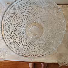 Vintage Anchor Hocking Wexford Pattern Glass Punch Bowl Set ...