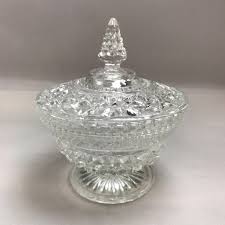 Vintage Anchor Hocking Wexford Clear Glass Pedestal Candy Bowl Dish Wi – Main Street Estate Sales