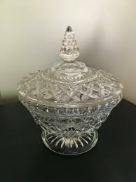 ANCHOR HOCKING Vintage WEXFORD Diamond Pattern Large Covered Candy Dish 6 1/2" | eBay