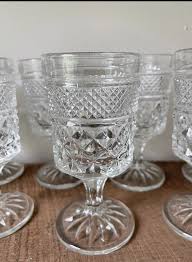 Vintage Anchor Hocking Wexford Claret Wine Glasses Set Of Eight | eBay