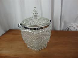 Vintage Anchor Hocking Wexford Glass Ice Bucket With Lid and ...