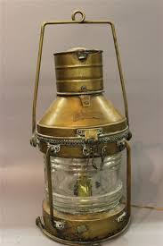Sold at Auction: Antique Brass Marine Anchor Lantern