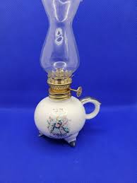 Vintage Porcelain Miniature Oil Lamp 25th Anniversary Finger ...