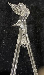 Hand Blown Spun Glass Elaborate BIRDBATH WITH BIRD WITH OUTSPREAD WINGS 6" tall | eBay