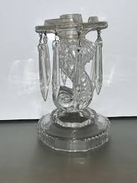 Vintage Indiana Candlestick With Prisms, Indiana Dolphin Candelabra, Indiana Candlestick 8 Hanging Prisms, Taper Candle Chandelier Prisms - Etsy