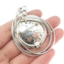 LODA 925 Sterling Silver Vintage Real Pearl Hammered Spiral ...