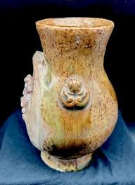 Vtg. Banko? Ware Pottery Carved Relief Vase, Tree Hidden ...