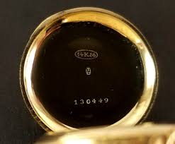 Antique Ancre Ligne Droite Swiss 14K Gold Pocket Watch 15 ...