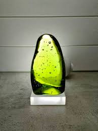 Natural Polished Andara Crystal Yellow Green Bubble 1260gr With Base for Decoration or Collection - Etsy