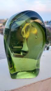 Pair of Olive Andara Monatomic Crystal Glass Polished 1,8kg - Etsy Canada