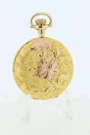 14K Gold Illinois Watch Co Pocket Watch 17 Jeweled Movement ...