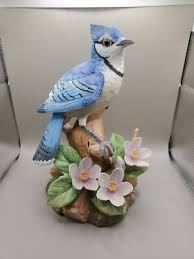 Vintage Lefton Porcelain Blue Jay Bird Figurine 1987 Nest ...