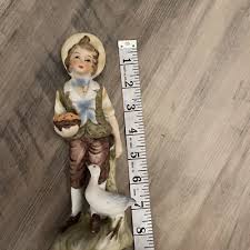 Vintage Lefton Porcelain Boy With Pie & Goose Figure #6988 Japan MCM | eBay